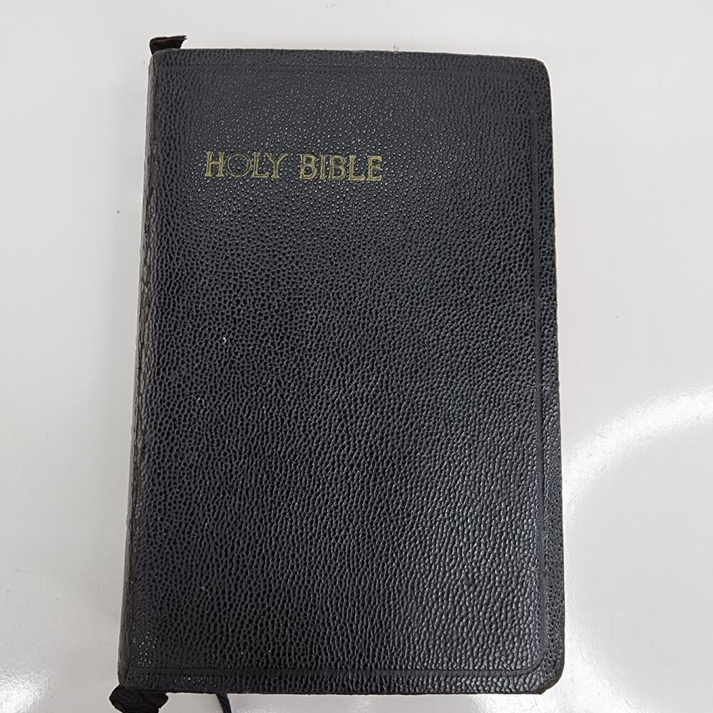 Antique Holy Bible Nelson Self Pronouncing Black Leather 1900s AS IS Need Repair